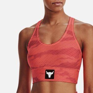 Under Armour Project Rock Heat Gear Compression Sports Bra Texas Longhorn Orange